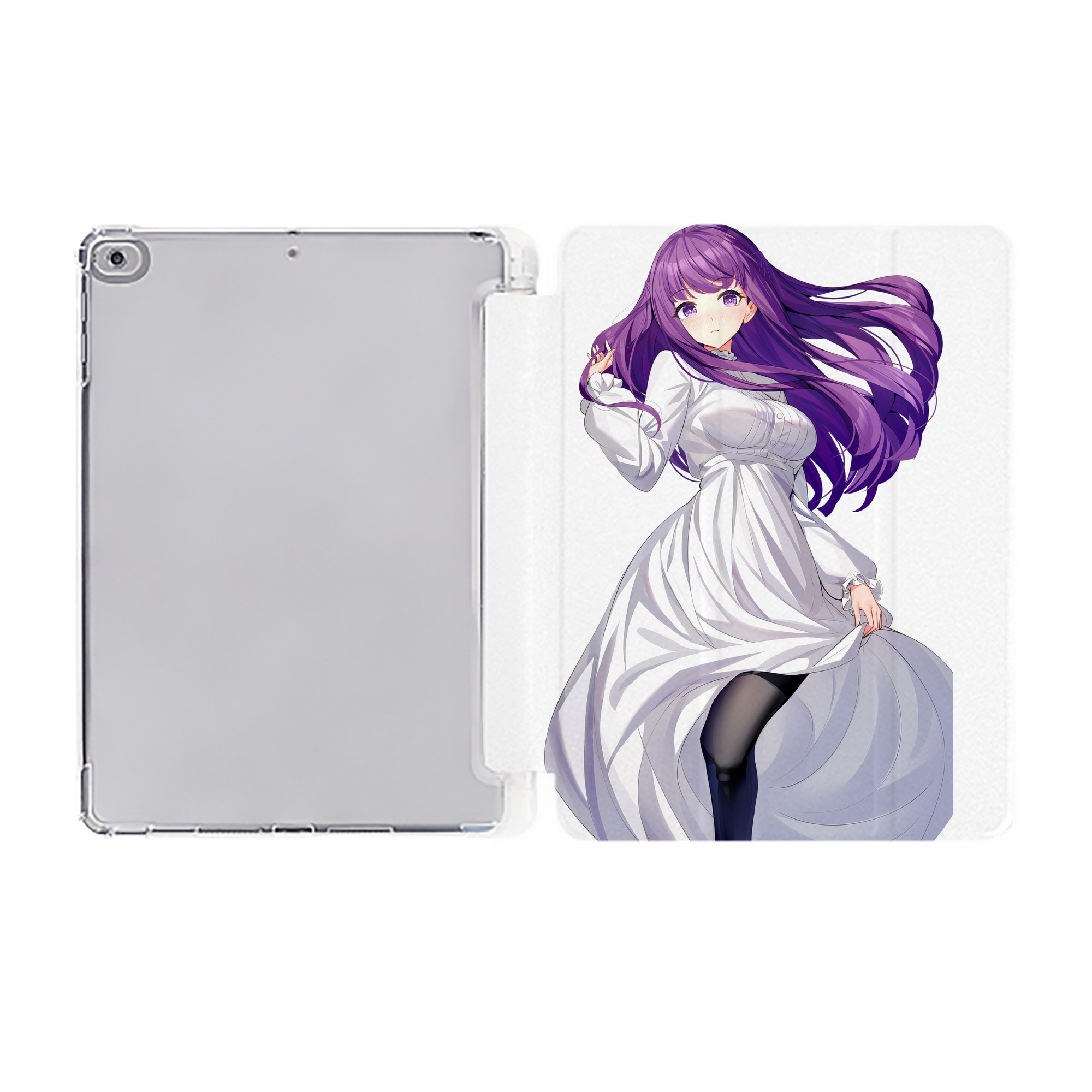 （画像用） 葬送のフリーレン Frieren IPad ケース ペン収納付き 三つ折りスタンド PUレザー×シリコン 対応機種9.5/10.5/10.9インチ